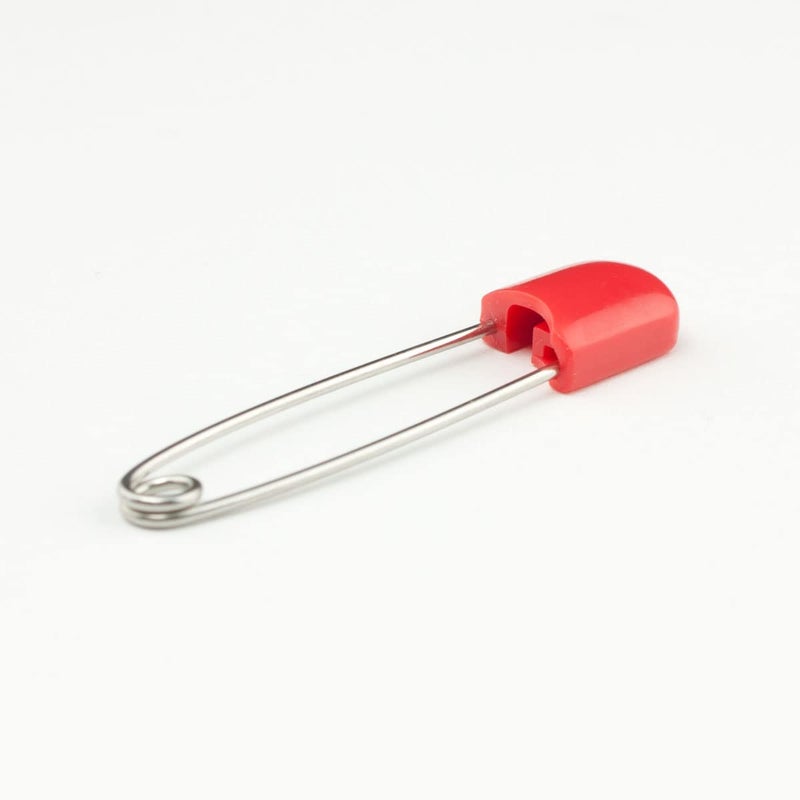 OsoCozy Cloth Diaper Nappy Pins 100 Packs - 100 Stainless Steel Safety Pins with Locking Plastic Heads. Durable, Safe and Cute 2.2 Inches Long (Red) - Image 2